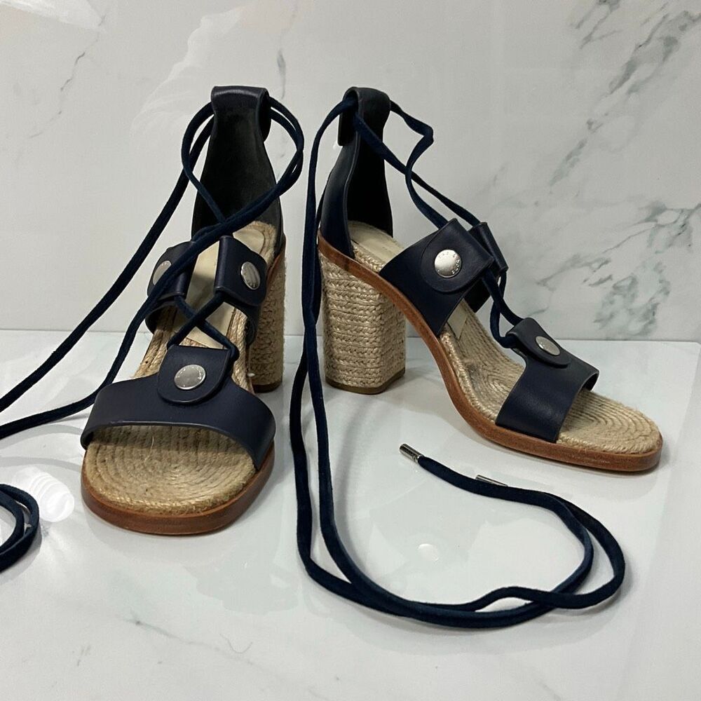 RAG & BONE Eden Block Heel Espadrille Ankle Wrap Sandals